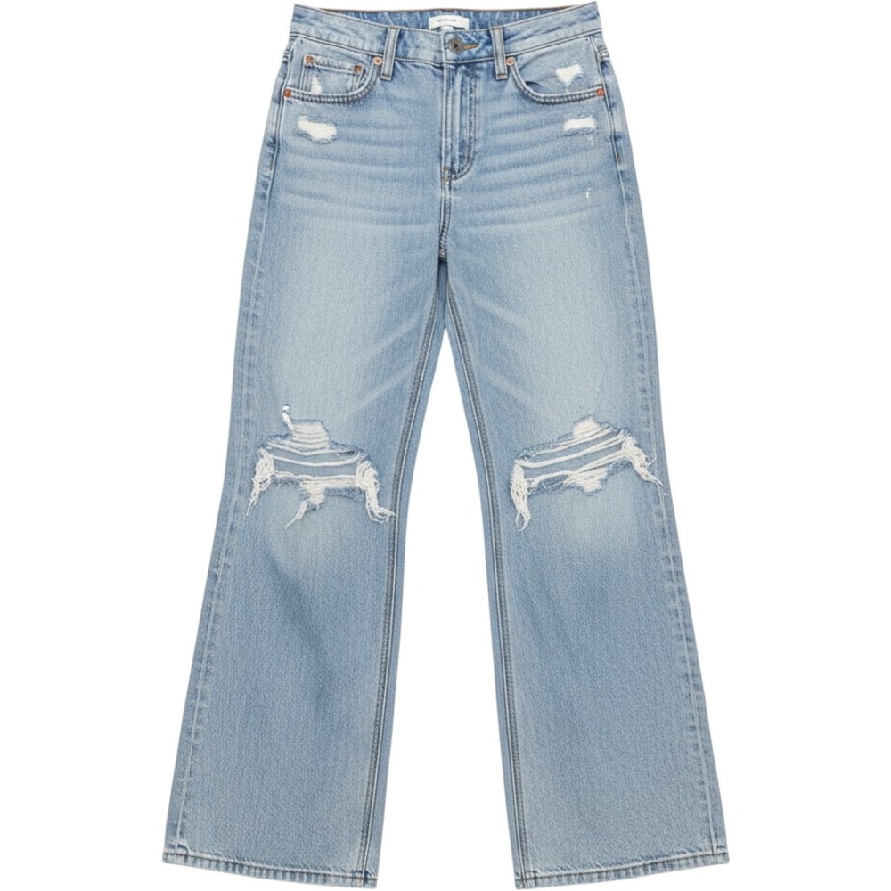 American Eagle Strigid Jeans Women 000 Light Wash Distressed Wide Leg High Rise